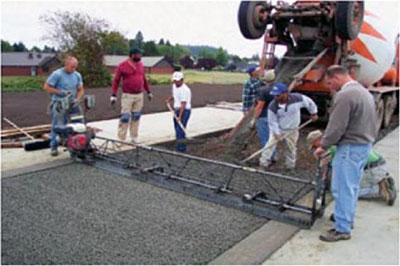 placing pervious concrete